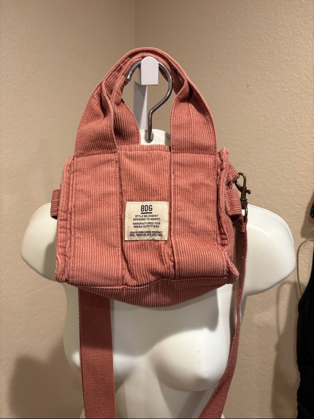 Urban Outfitters BDG Corduroy Mini Tote Crossbody Mauve Like New!
